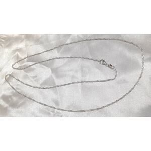 Sterling Silver 925 Plated 28 Inch Water Wave Chain Necklace New Thin 1/16th"